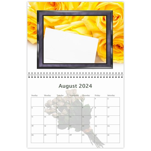 Roses For You (any Year) 2024 Calendar By Deborah Aug 2024