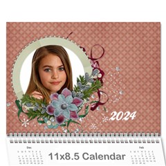 18 month 2024 calendar/family-any theme - Wall Calendar 11  x 8.5  (18 Months)