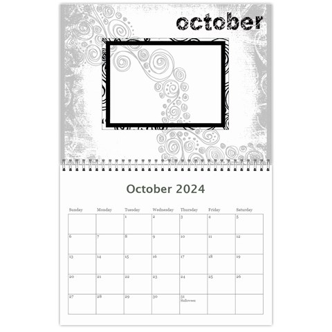 Faded Glory Monochrome 2024 Calendar By Catvinnat Oct 2024