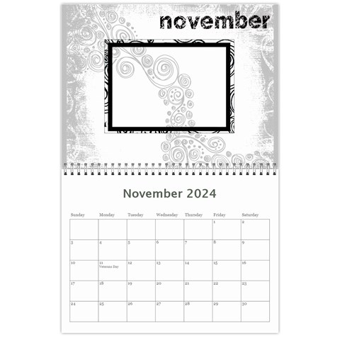 Faded Glory Monochrome 2024 Calendar By Catvinnat Nov 2024