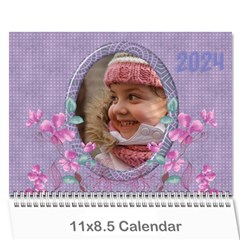Pretty in Mauve 2024 (any year) Calendar - Wall Calendar 11  x 8.5  (12-Months)