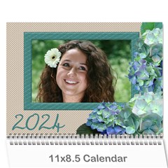 Hydrangea delight 2024 (Any year) Calendar - Wall Calendar 11  x 8.5  (12-Months)