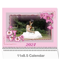 Framed with Flowers 2024 (any Year) Calendar - Wall Calendar 11  x 8.5  (12-Months)