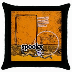 Spooky Halloween- pillow (1side) - Throw Pillow Case (Black)