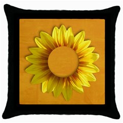 Sunflower frame- pillow (1side) - Throw Pillow Case (Black)