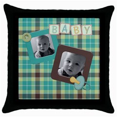 baby boy pillow - Throw Pillow Case (Black)