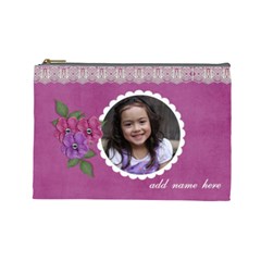 Cosmetic Bag (Large) - Flowers and Lace