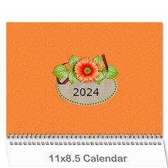 Calendar- Orange and Green Twist - Wall Calendar 11  x 8.5  (12-Months)