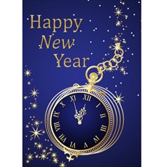 Happy New year ( dark blue) 5x7 Card - Greeting Card 5  x 7 