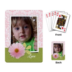 Pink Damask/Daisy-Playing cards (single design) - Playing Cards Single Design (Rectangle)
