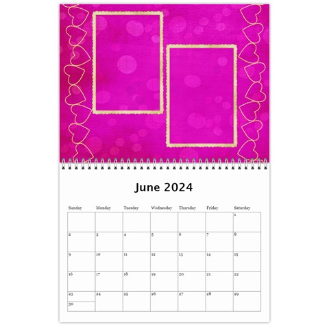 Subtle Hearts 2024 (any Year) Calendar By Deborah Jun 2024