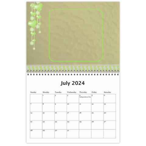 Subtle Hearts 2024 (any Year) Calendar By Deborah Jul 2024