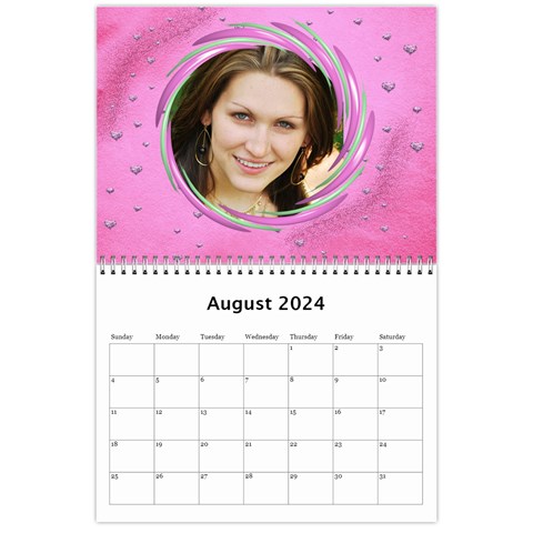 Subtle Hearts 2024 (any Year) Calendar By Deborah Aug 2024