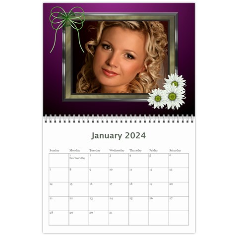 Bows 2024 (any Year) Calendar By Deborah Jan 2024