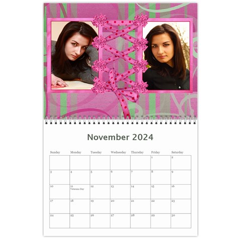 Bows 2024 (any Year) Calendar By Deborah Nov 2024