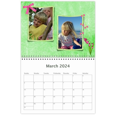 Bows 2024 (any Year) Calendar By Deborah Mar 2024