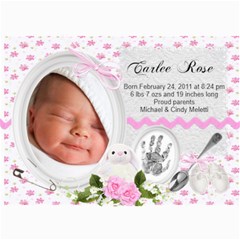 New Baby Girl Photo Card Announcement - 5  x 7  Photo Cards