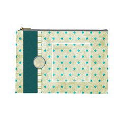 Covered in Teal Large Cosmetic Bag 1 - Cosmetic Bag (Large)