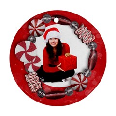 Candy Cane/ornament/christmas-Round ornament (2 sides) - Round Ornament (Two Sides)