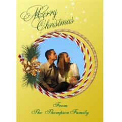 Lemon Christmas Wreath 5x7 Card - Greeting Card 5  x 7 