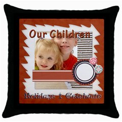 our children - Throw Pillow Case (Black)