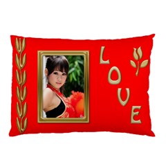 Love Gold and Red Pillow Case (2 sided) - Pillow Case (Two Sides)