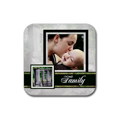 family coaster - Rubber Square Coaster (4 pack)
