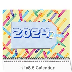 kids year calendar 2024 - Wall Calendar 11  x 8.5  (12-Months)