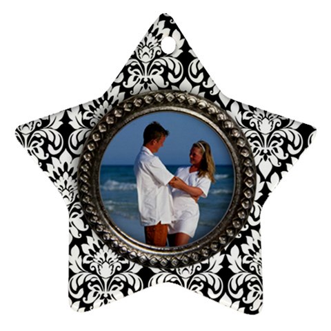 Damask Star Ornament Front