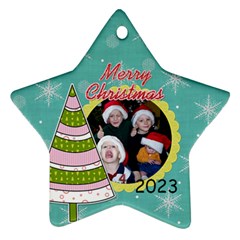 2023 Star Ornament 2-sided 1 - Star Ornament (Two Sides)