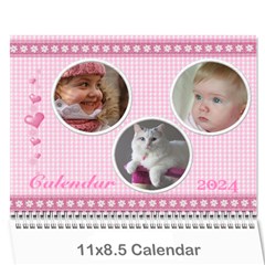 Happy Pink 2024 (any Year) Calendar - Wall Calendar 11  x 8.5  (12-Months)