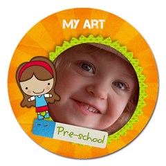 Preschool Girl -Magnet 5  - Magnet 5  (Round)