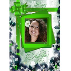Happy New Year Greeting 5x7 Card (Green) - Greeting Card 5  x 7 