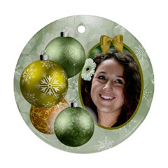 Shades of Pale Green Christmas Round Ornament - Ornament (Round)