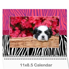 Zebra Glitter/Teen/Tween- calendar, 12 months,2024 - Wall Calendar 11  x 8.5  (12-Months)