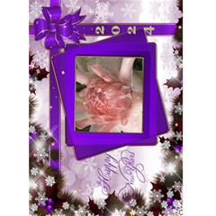 New Year Greeting 5x7 Card (Purple) - Greeting Card 5  x 7 