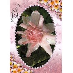 Pink Frangipani Birthday Card (5x7) - Greeting Card 5  x 7 