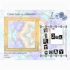 2nd Birthday Party 5x7 Invitation - 5  x 7  Photo Cards