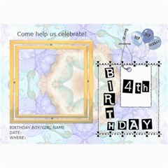 4th Birthday Party 5x7 Invitation - 5  x 7  Photo Cards