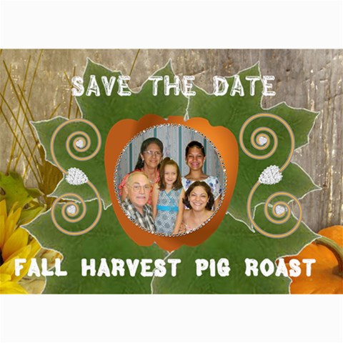 Fall Harvest Pig Roast By Kim Blair 7 x5  Photo Card - 1