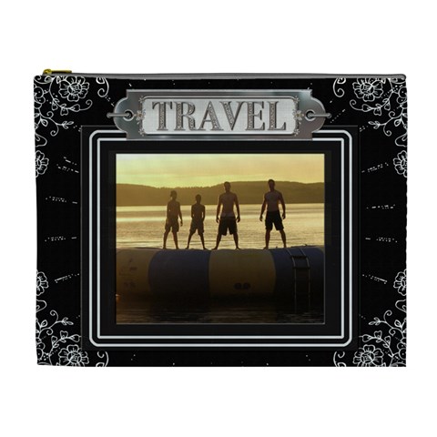 Black Travel Xl Cosmetic Bag By Lil Front