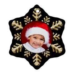 Black and Gold Snowflake Ornament (2 Sided) - Snowflake Ornament (Two Sides)