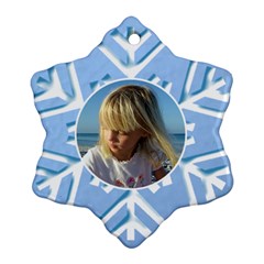 Blue Snowflake Ornament (2 sided) - Snowflake Ornament (Two Sides)