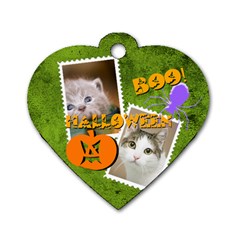 halloween pet - Dog Tag Heart (One Side)