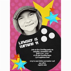 Bowling Party Invitation (5x7) - 5  x 7  Photo Cards