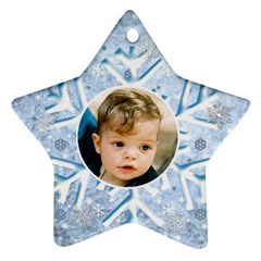 My Ice Blue snowflake Star Ornament - Ornament (Star)