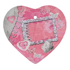 Spring pink 2 side Heart ornament - Heart Ornament (Two Sides)
