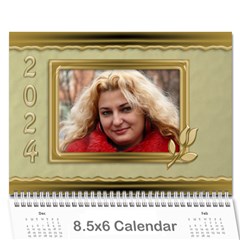 Formal Elegant (any Year) 2024 Calendar 8.5x6 - Wall Calendar 8.5  x 6 