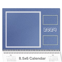 2024 Blue - 12 mos 8.5x6 wall calendar - Wall Calendar 8.5  x 6 