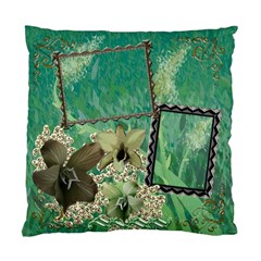 green aqua Floral Double Sided Cushion Case  - Standard Cushion Case (Two Sides)